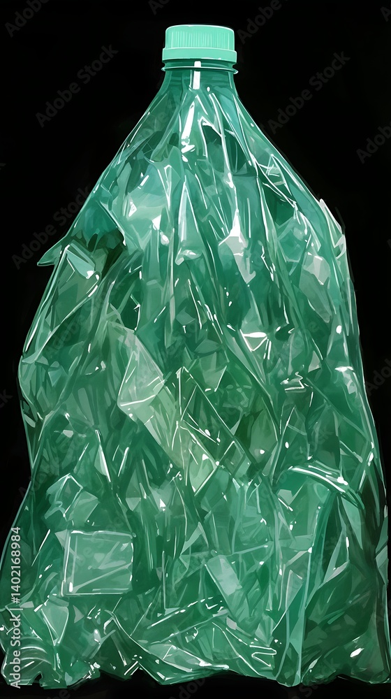 Obraz premium Crinkled Plastic Bottle Art