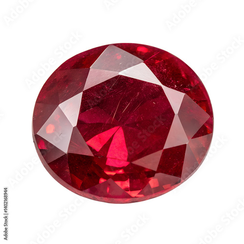 Ruby Gemstone isolated on transparent background