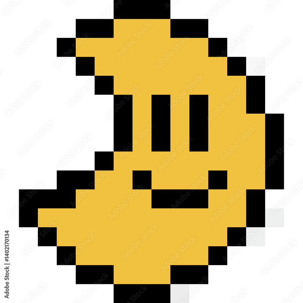 Fototapeta premium Smile moon of pixel art