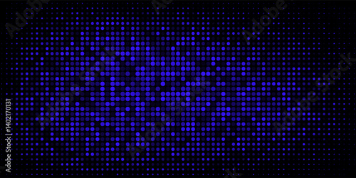 High speed dot moving technology concept. stripes halftone with blue light. speed movement pattern and motion blur over dark blue background. Vector Illustration.
