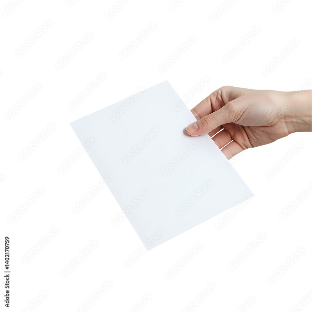 Blank Paper Hand Mockup on Transparent background Blank Paper Hand Mockup on Transparent background