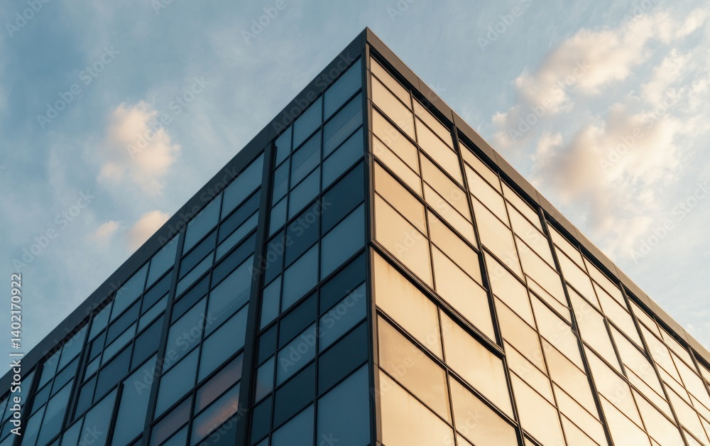 Modern Glass Building Exterior Under Partly Modern Glass Building Exterior Under Partly