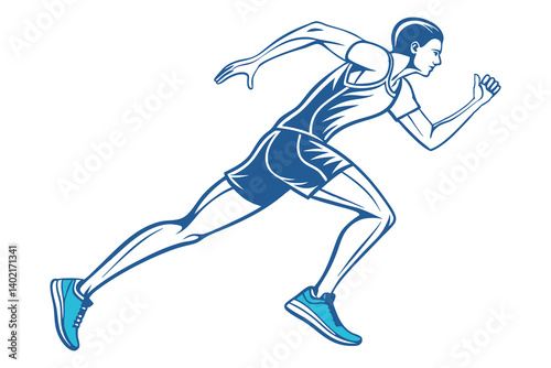 Marathon runner 360 view vector, Man Raning Stock Vectors, 360-degree rotating man running  3D vector illustration