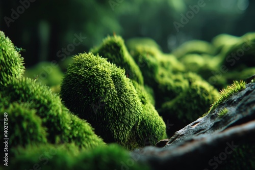A green mossy background