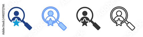 Talent Identification icon set multiple style collection