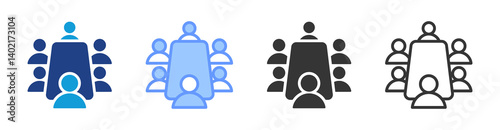 Meeting icon set multiple style collection