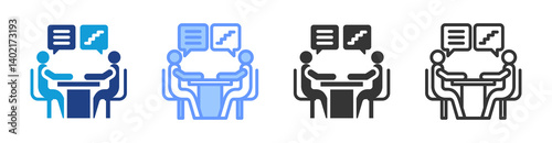 Career Counseling icon set multiple style collection