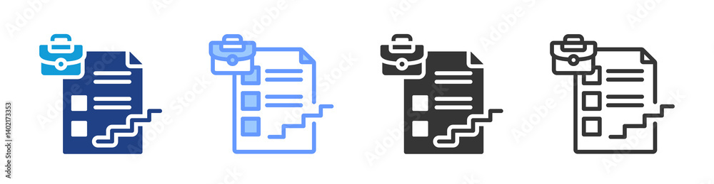 Career Planning icon set multiple style collection Career Planning icon set multiple style collection