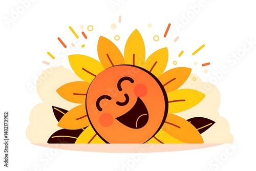Happy Sunflower Illustration