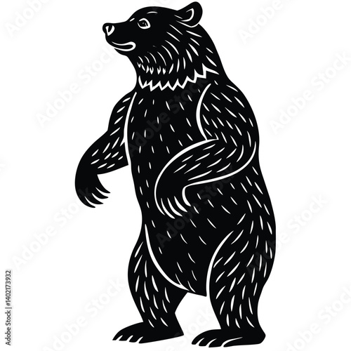 bear standing on hind legs silhouette