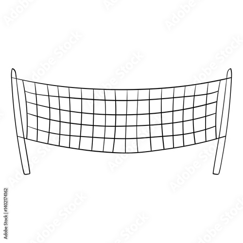 beach volleyball net style line cute doodle illustration