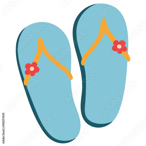 flip flops style color cute doodle illustration