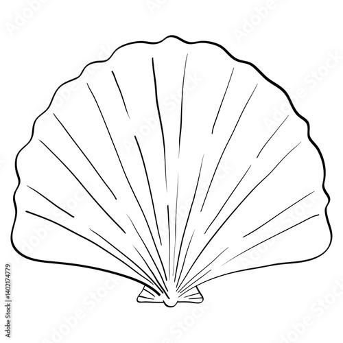scallops style line cute doodle illustration
