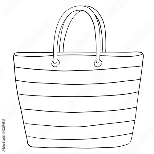 summer tote bag style line cute doodle illustration