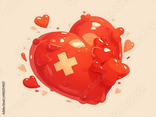 Heart illustration, love, medical symbol