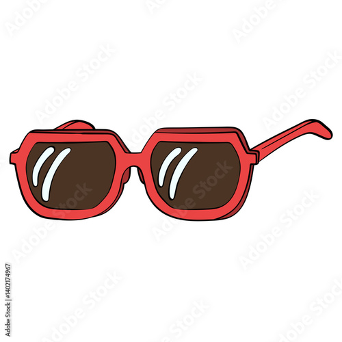 sunglasses style line and color cute doodle illustration