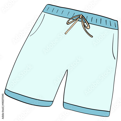 swim shorts style line and color cute doodle illustration