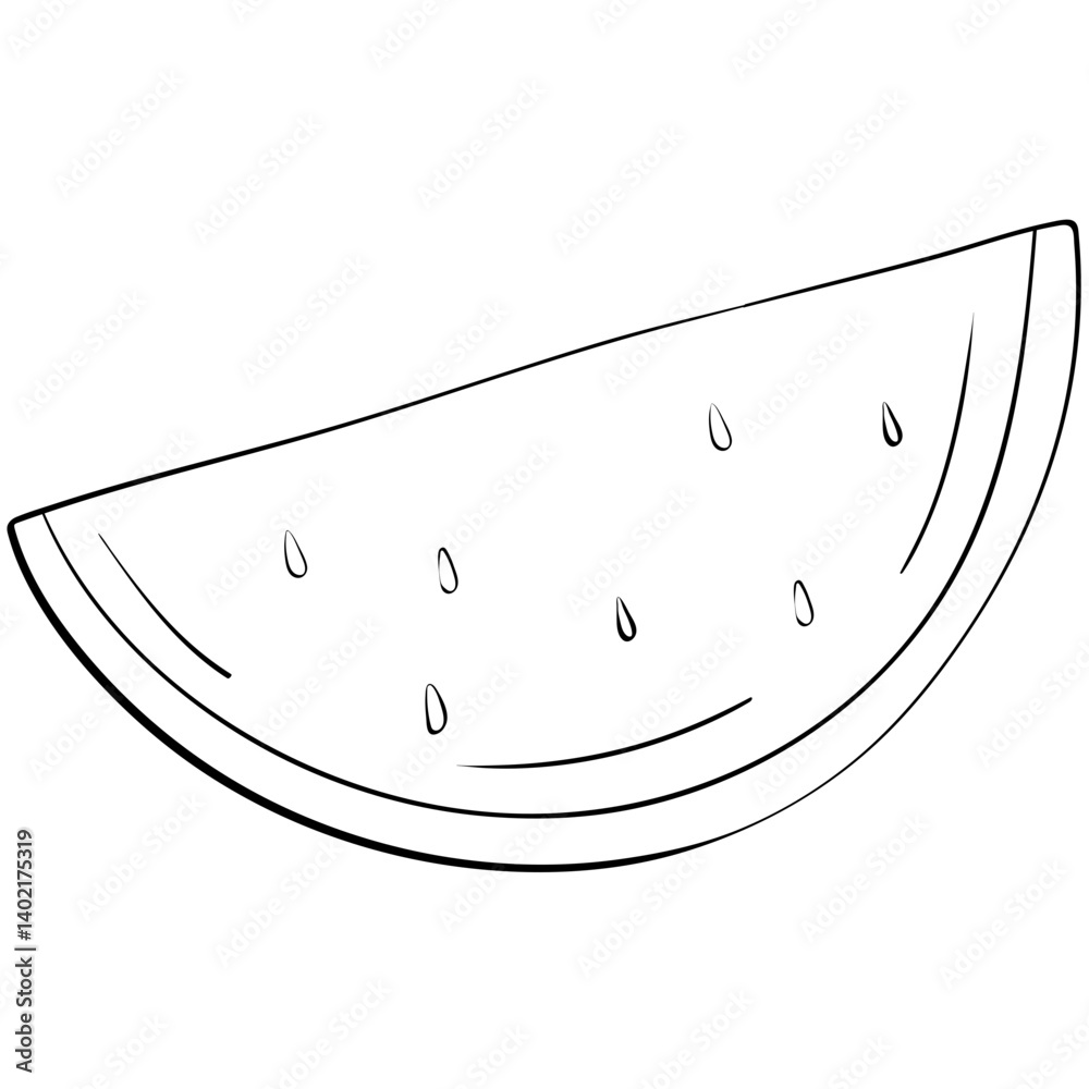 watermelon slice style line cute doodle illustration watermelon slice style line cute doodle illustration