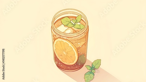 Iced Tea in a Jar, Pastel Style