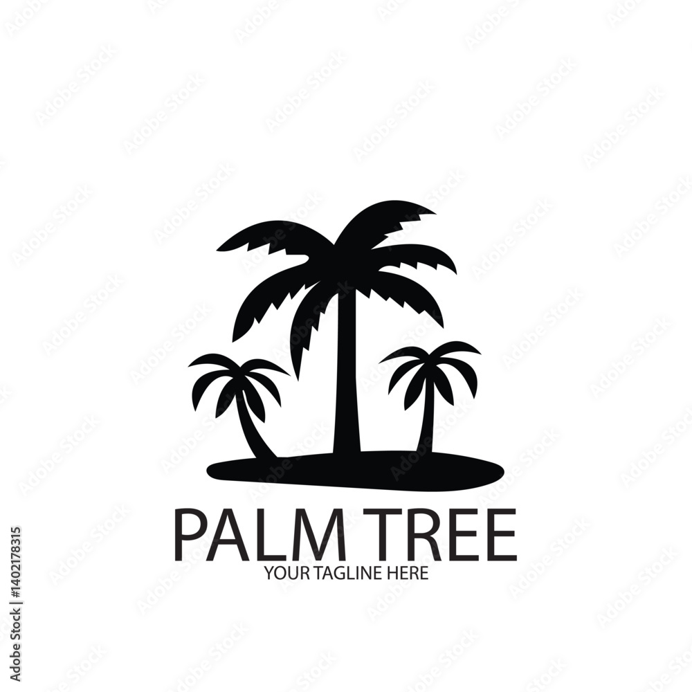 Palm tree summer logo template