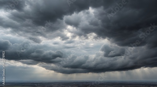 Wallpaper Mural Dramatic dark clouds overcast sky filled with dense clouds.generative.ai Torontodigital.ca