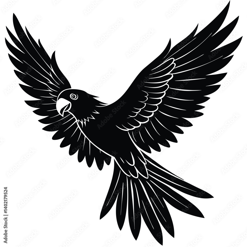 Obraz premium parrot in flight silhouette