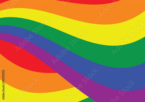 Waving a rainbow flag background, Pride month concept.