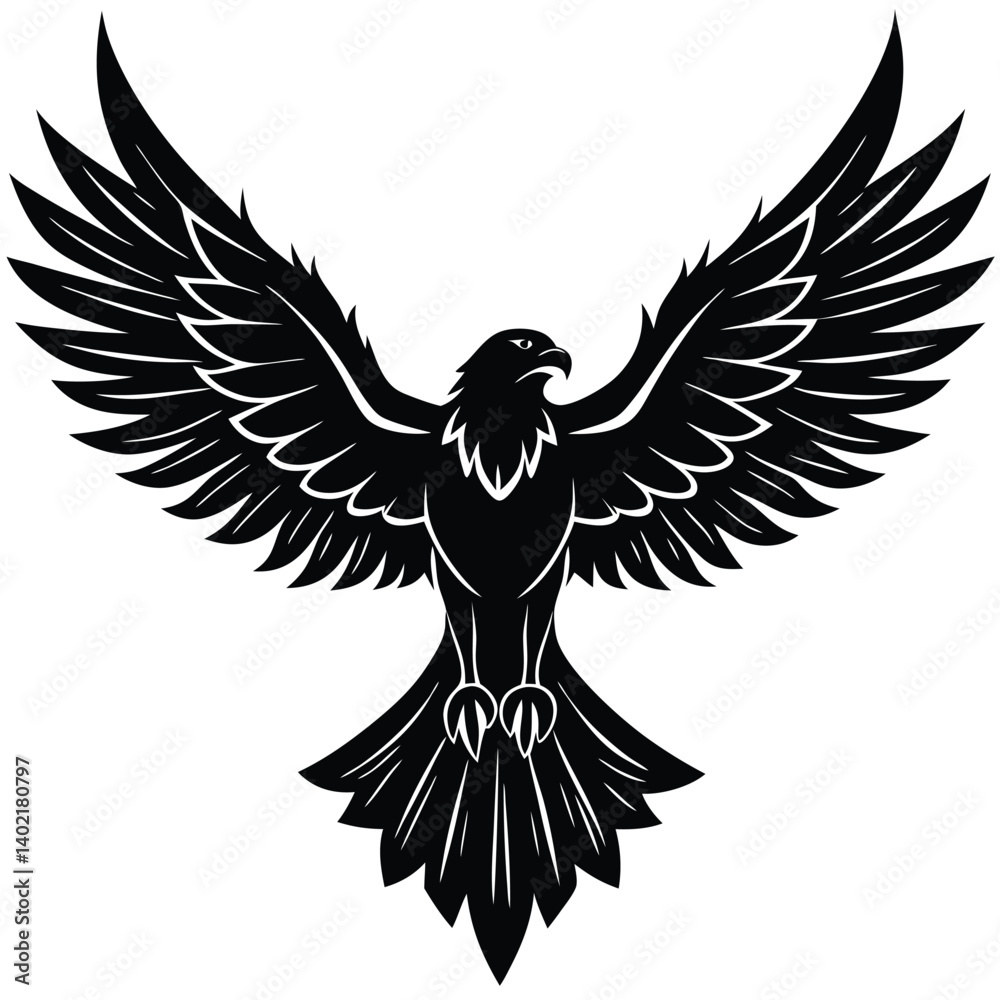 Obraz premium hawk silhouette with wings open