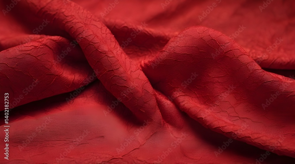 Red texture fabric closeup on a textile.generative.ai