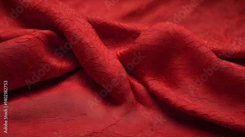 Obraz na płótnie Red texture fabric closeup on a textile.generative.ai w salonie