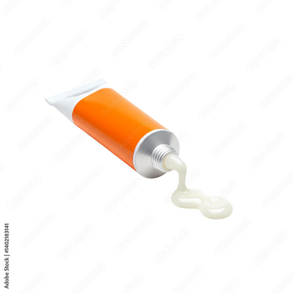 Orange Cream Tube Stock Photo on Transparent background Orange Cream Tube Stock Photo on Transparent background