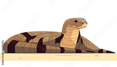 Lizard on log, wildlife art