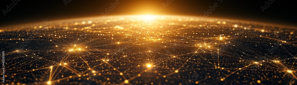 A graphical representation of digital connections across the globe