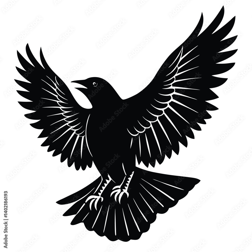 Obraz premium bird landing silhouette