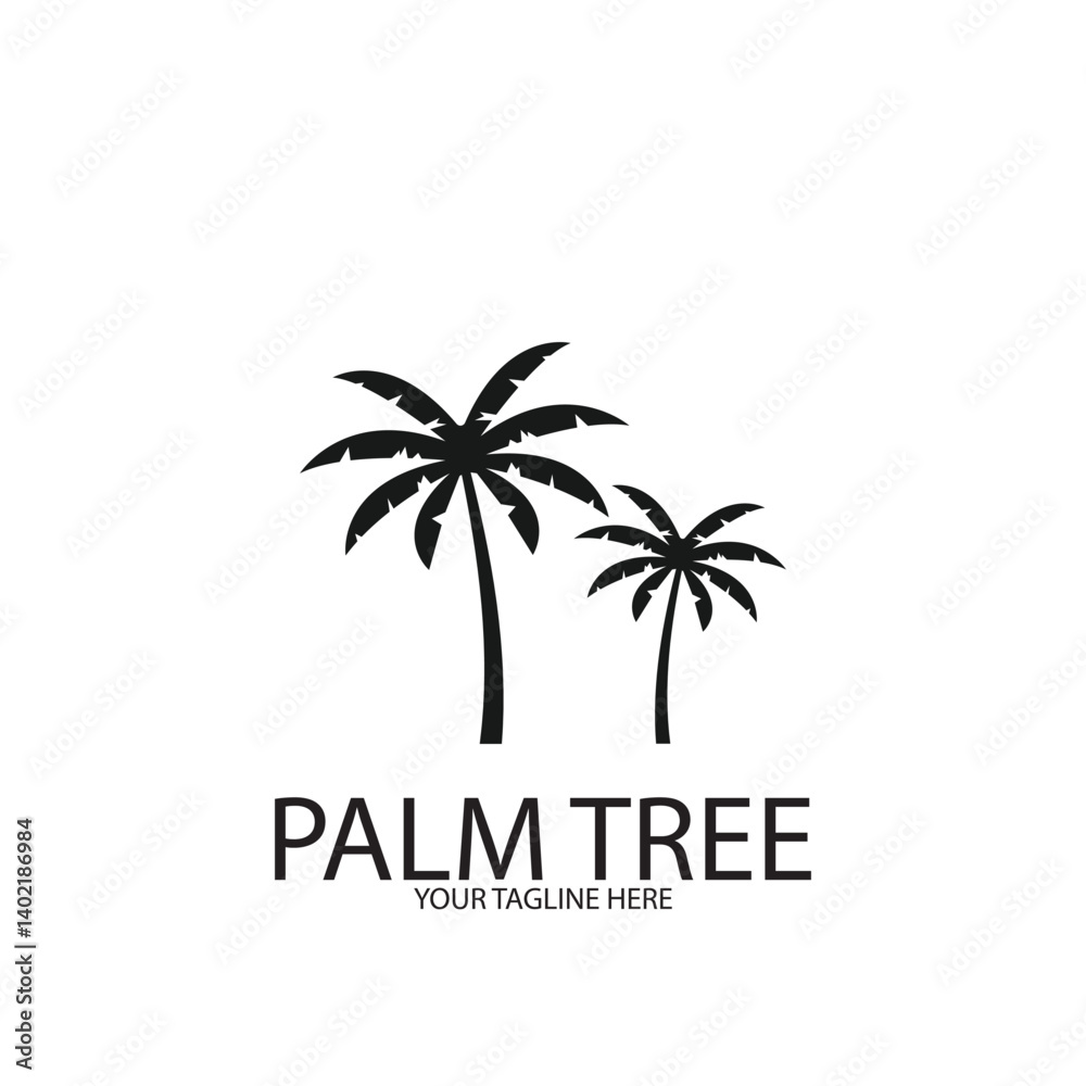 Palm tree summer logo template Palm tree summer logo template