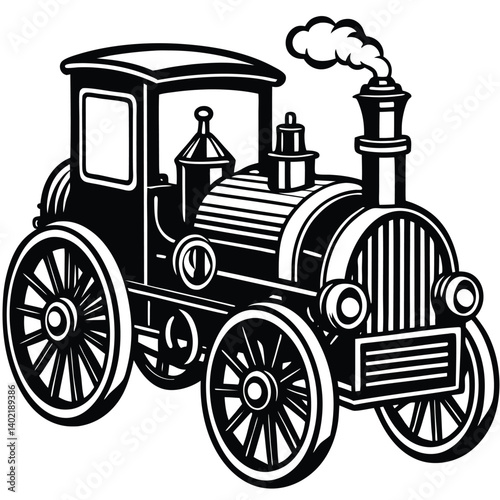 steam powered car outline