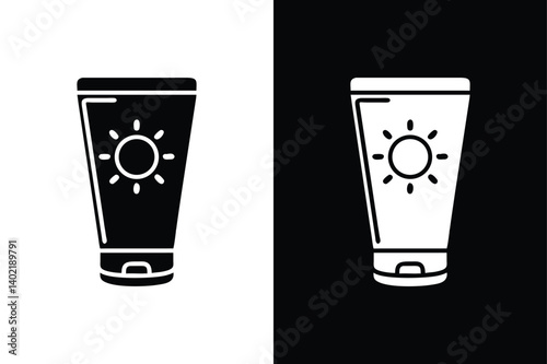 Sunscreen Tube Icon. Editable Stroke Vector for Web and App Design