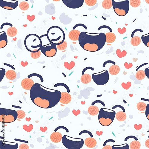 Happy Faces Pattern Background