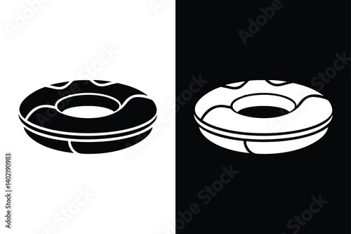 Swim Ring Icon Design. Modern Silhouette Vector for Vacation Projects