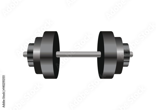 Heavy dumbbell with triple plates on both ends. Perfect for advanced workout visuals, bodybuilding, and training 