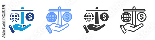 Antitrust icon set multiple style collection