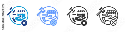 Antitrust Law icon set multiple style collection photo