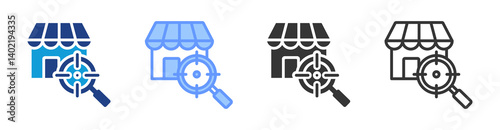 Market Concentration icon set multiple style collection