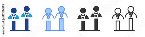 Competition Authority icon set multiple style collection
