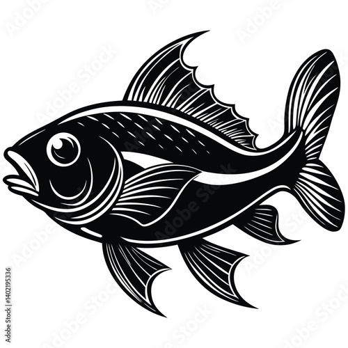 a whole fish with fins and a tail