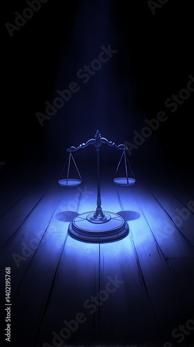 Justice Scales Illuminated
