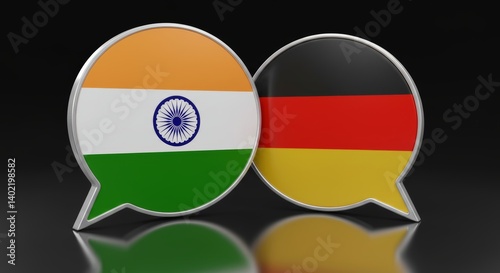 Dialogue between India and Germany depicted through overlapping speech bubbles Free Download Dialogue between India and Germany depicted through overlapping speech bubbles - GFXLoad