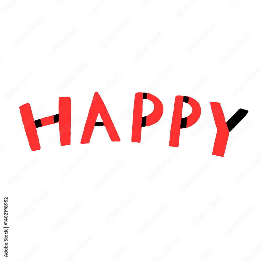 Happy word sticker png element, editable fluid chrome font design Happy word sticker png element, editable fluid chrome font design