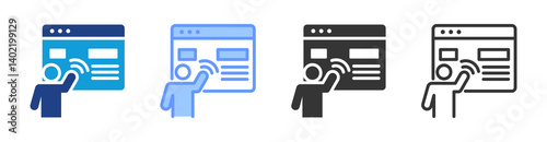 User Interface icon set multiple style collection