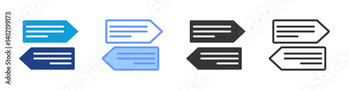 Signage icon set multiple style collection